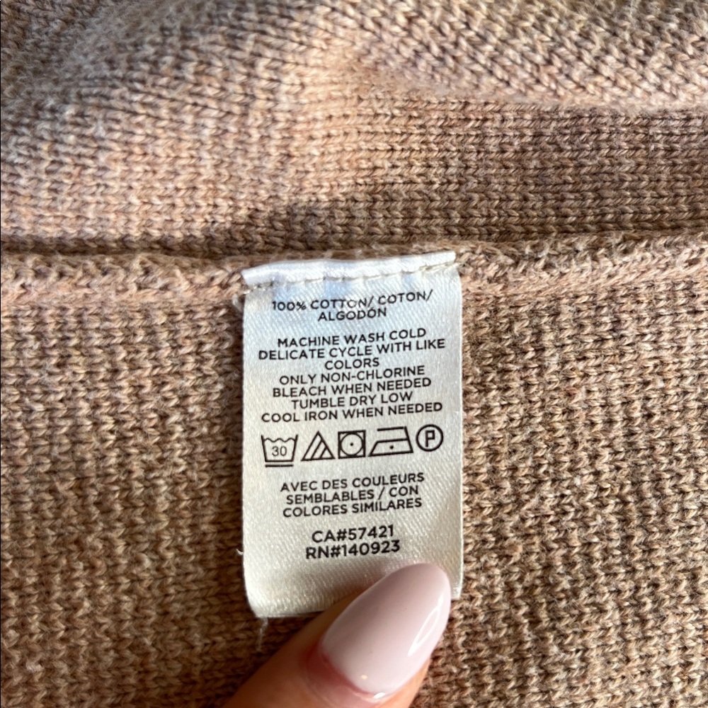 neutral longline open front knit cardigan L capsule wardrobe casual winter cozy - Picture 9 of 9